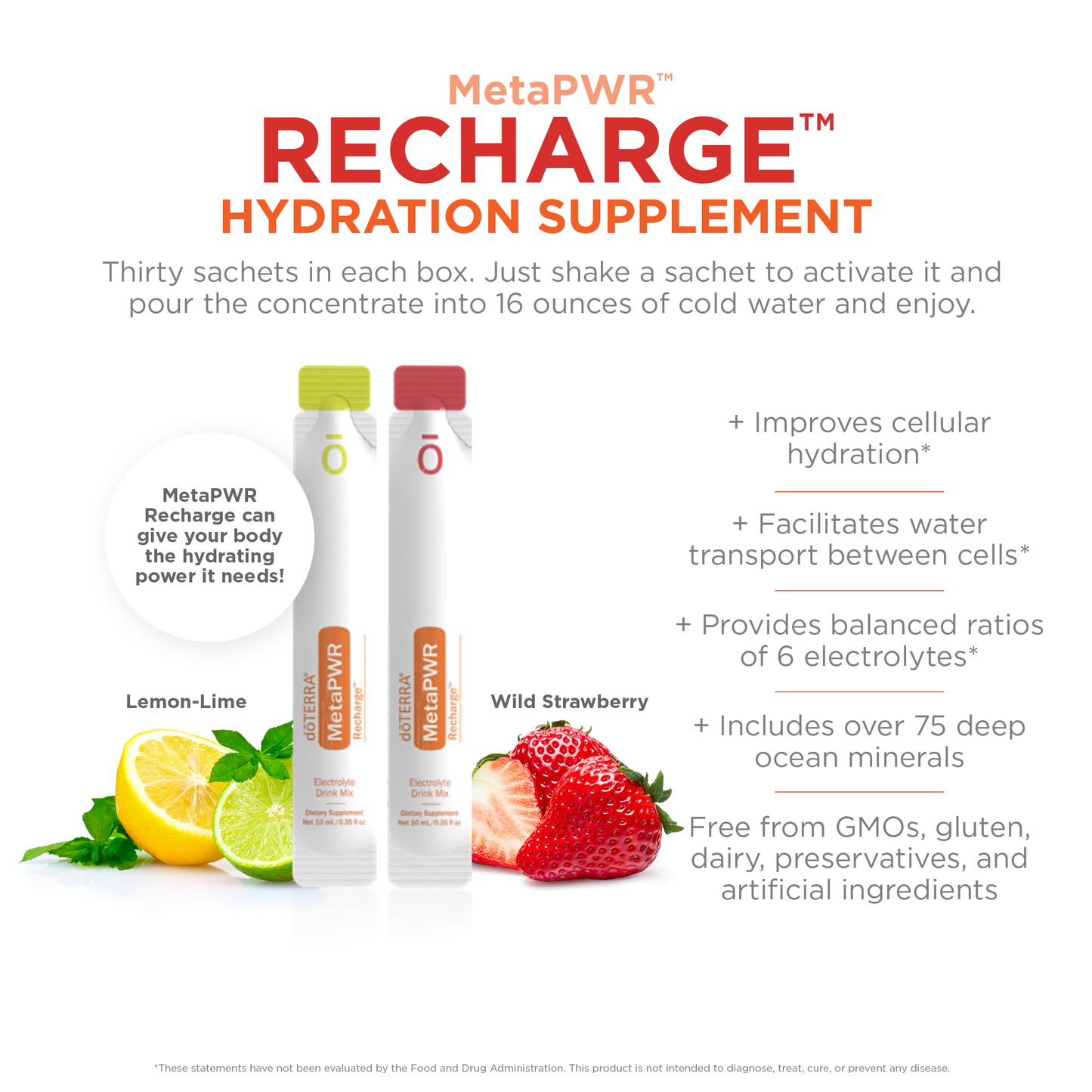 MetaPWR Recharge Electrolyte Mix (Lemon-Lime)