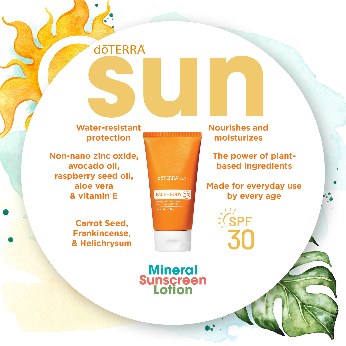 dōTERRA® sun Face + Body Mineral Sunscreen Lotion